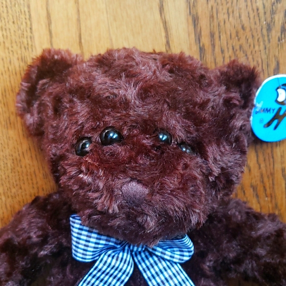 4 Eyed Brown Bear Upcycled Handmade Stuffed Animal Toy - Picture 3 of 3